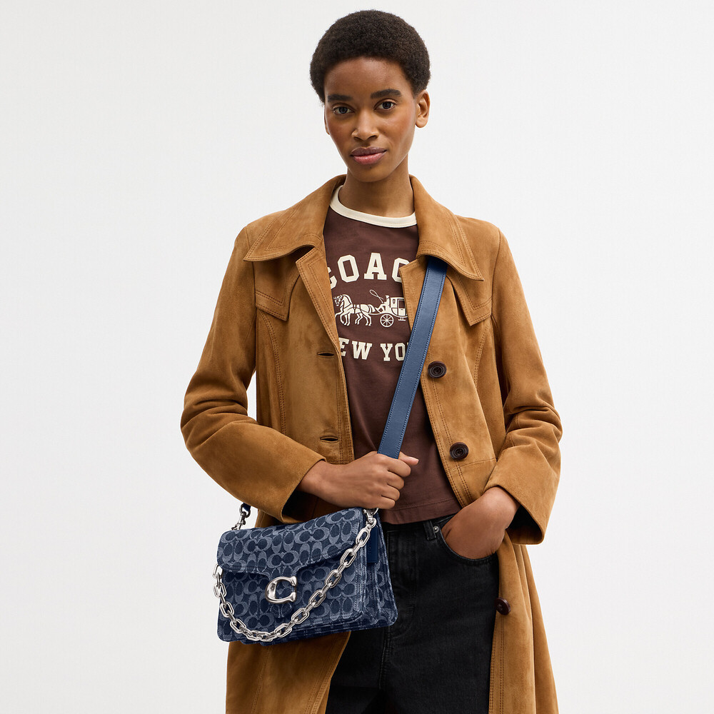 Coach Outlet Chain Tabby Shoulder Bag In Signature Denim